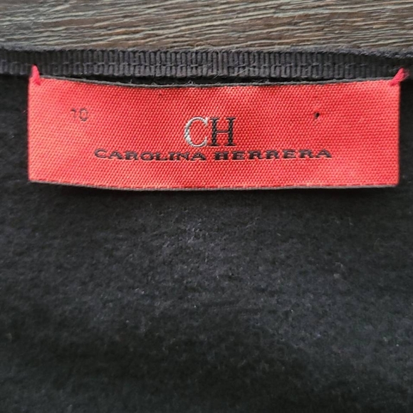 Carolina Herrera Dress Black Wool Ruffle VINTAGE - Picture 8 of 10